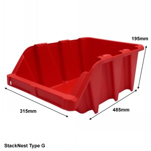 Stack & Nest Plastic Parts Bins Size G 10 Pack